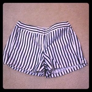 J.Crew black and white striped shorts